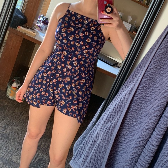 Xhilaration Pants - Xhilaration blue floral romper